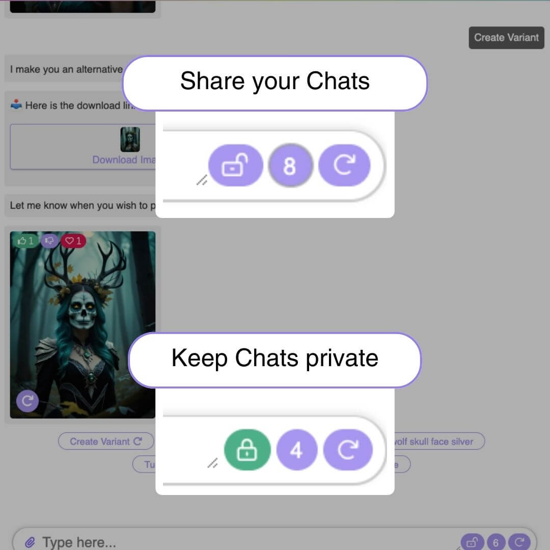 Private chat or easy sharing, you decide